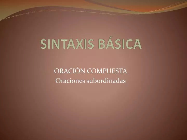 sintaxis b sica