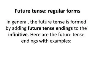 Future tense: regular forms