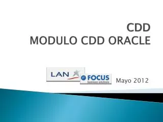 cdd modulo cdd oracle