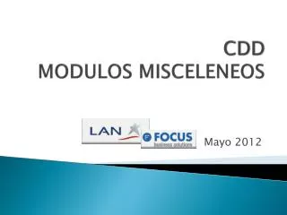 cdd modulos misceleneos