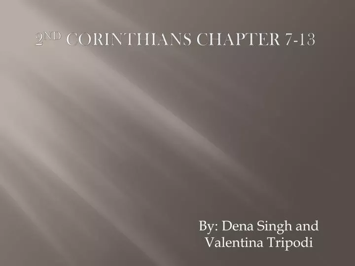 2 nd corinthians chapter 7 13