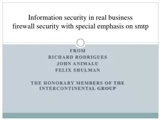 Information security in real business firewall security with special emphasis on smtp