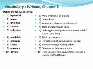 vocabulary wrinkle chapter 8