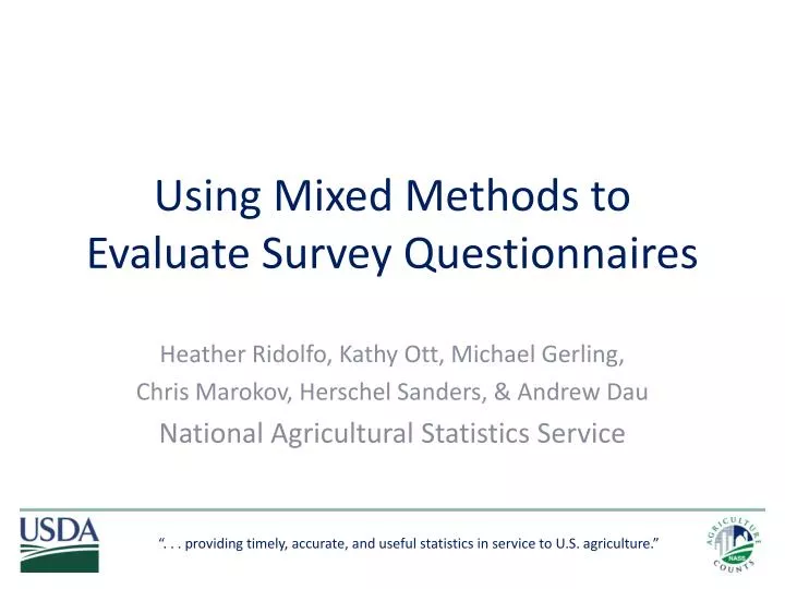 using mixed methods to evaluate survey questionnaires