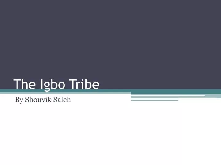 the igbo tribe