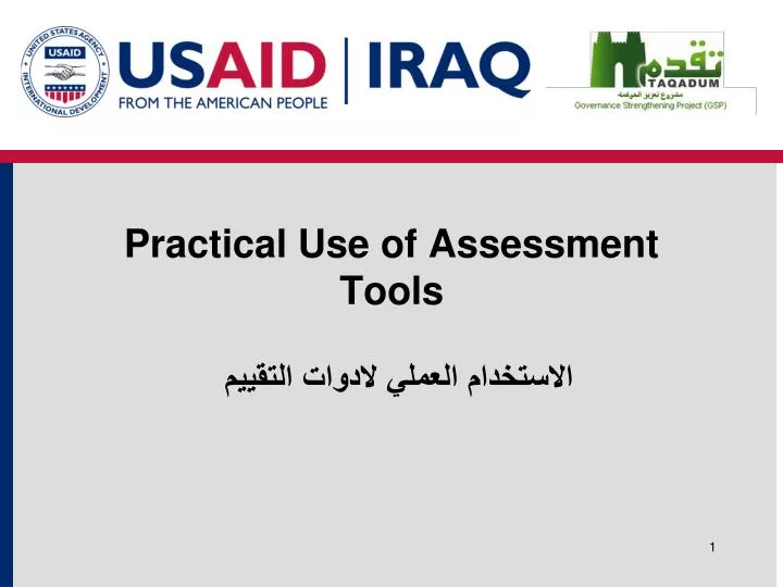 practical use of assessment tools