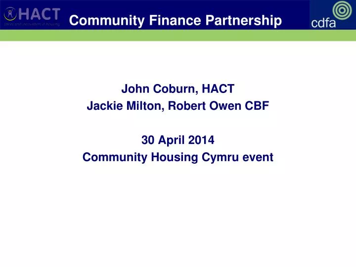 community finance partnership