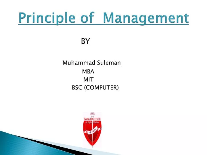 principle of management