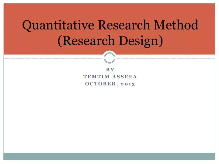 quantitative research method research design