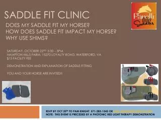 SADDLE FIT CLINIC