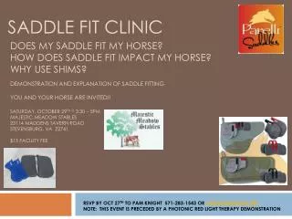 SADDLE FIT CLINIC