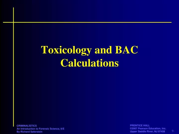toxicology and bac calculations