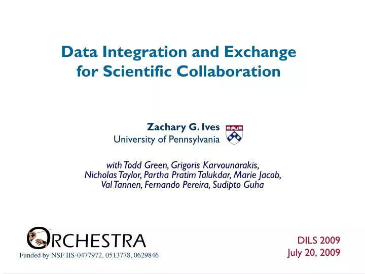 data integration and exchange for scientific collaboration
