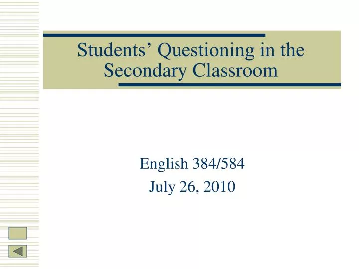 students questioning in the secondary classroom