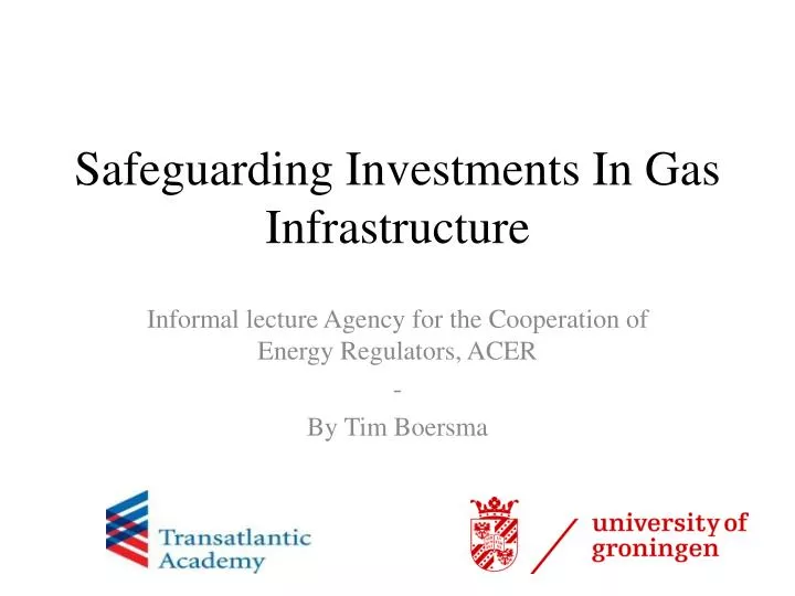 safeguarding investments i n g as i nfrastructure