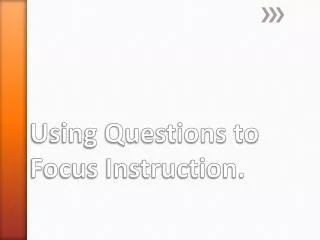Using Questions to Focus Instruction.
