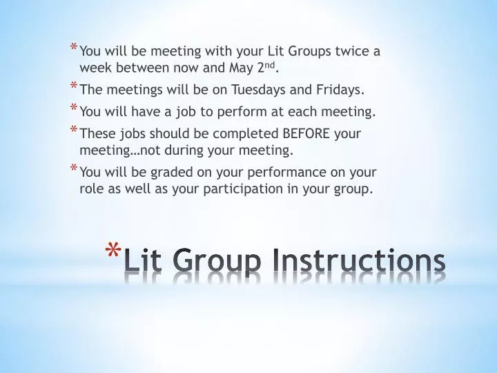 lit group instructions