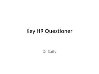 Key HR Questioner