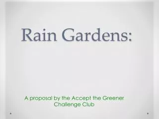 Rain Gardens: