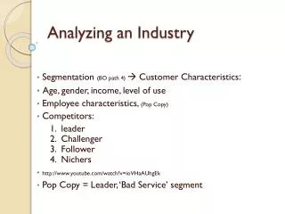 Analyzing an Industry