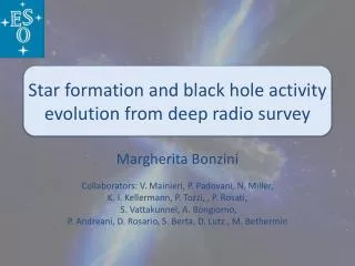 Star formation and black hole activity evolution from deep radio survey