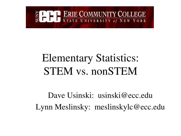 elementary statistics stem vs nonstem