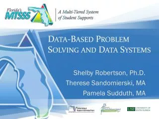 Data-Based Problem Solving and Data Systems