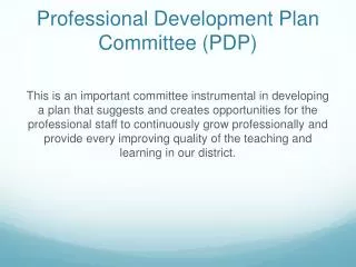 Professional Development Plan Committee (PDP)