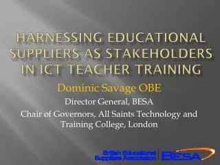 Harnessing Educational suppliers as stakeholders in ICT teacher training