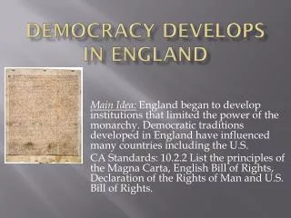 Democracy Develops In England