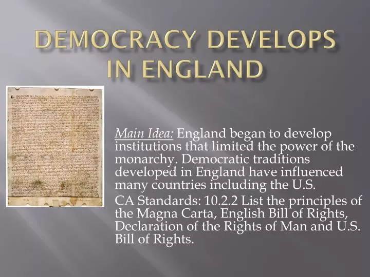 democracy develops in england
