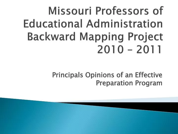 missouri professors of educational administration backward mapping project 20 10 20 11