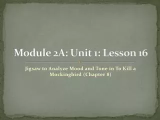 Module 2A: Unit 1: Lesson 16