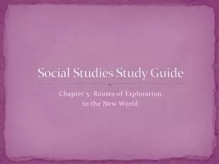 Social Studies Study Guide