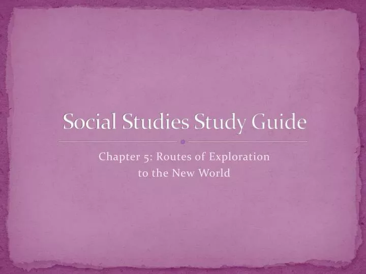 social studies study guide