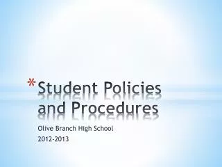 Student Policies and Procedures
