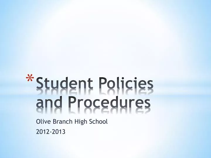 student policies and procedures