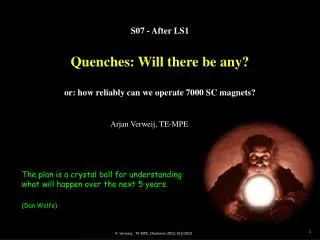 S07 - After LS1 Quenches: Will there be any? or: how reliably can we operate 7000 SC magnets?