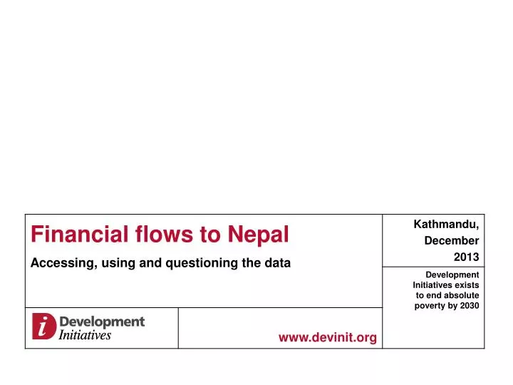 financial flows to nepal