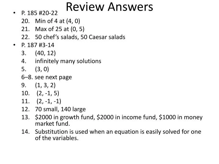 review answers