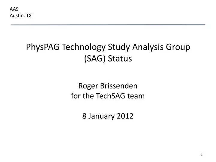physpag technology study analysis group sag status