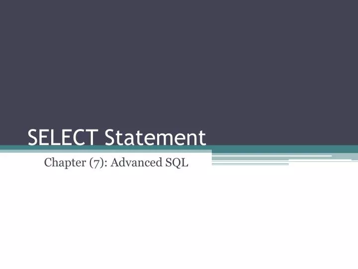 select statement