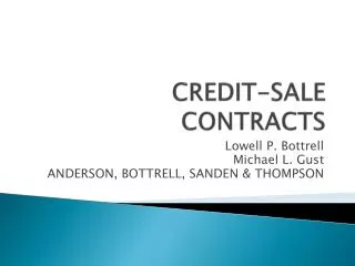 CREDIT-SALE CONTRACTS