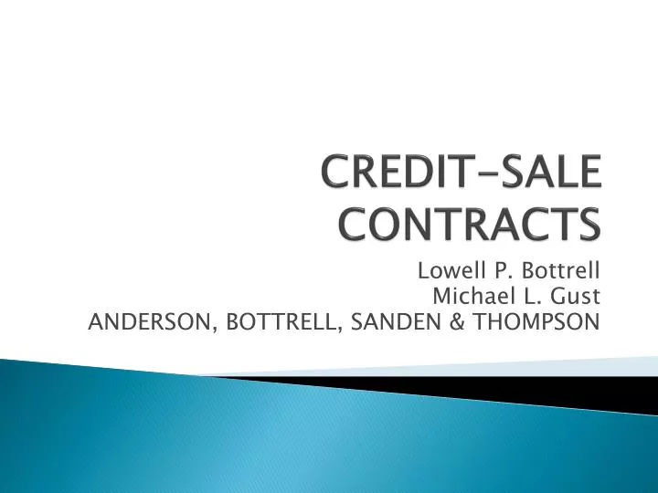 credit sale contracts