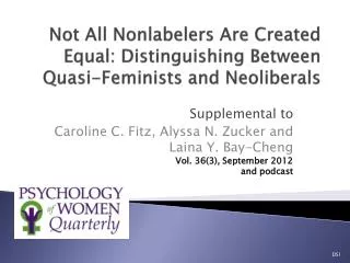 Not All Nonlabelers Are Created Equal: Distinguishing Between Quasi-Feminists and Neoliberals