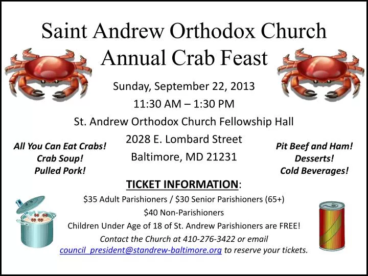 saint andrew orthodox church annual crab feast