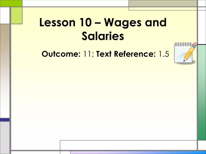 lesson 10 wages and salaries