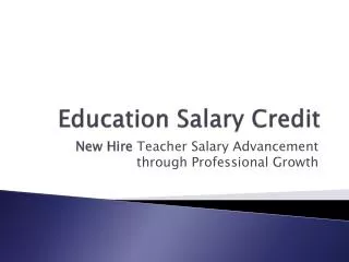 Education Salary Credit