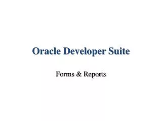 Oracle Developer Suite