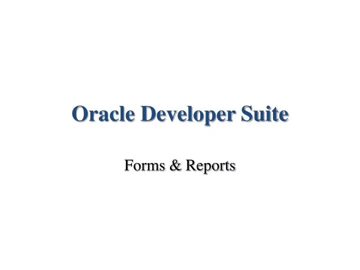 oracle developer suite
